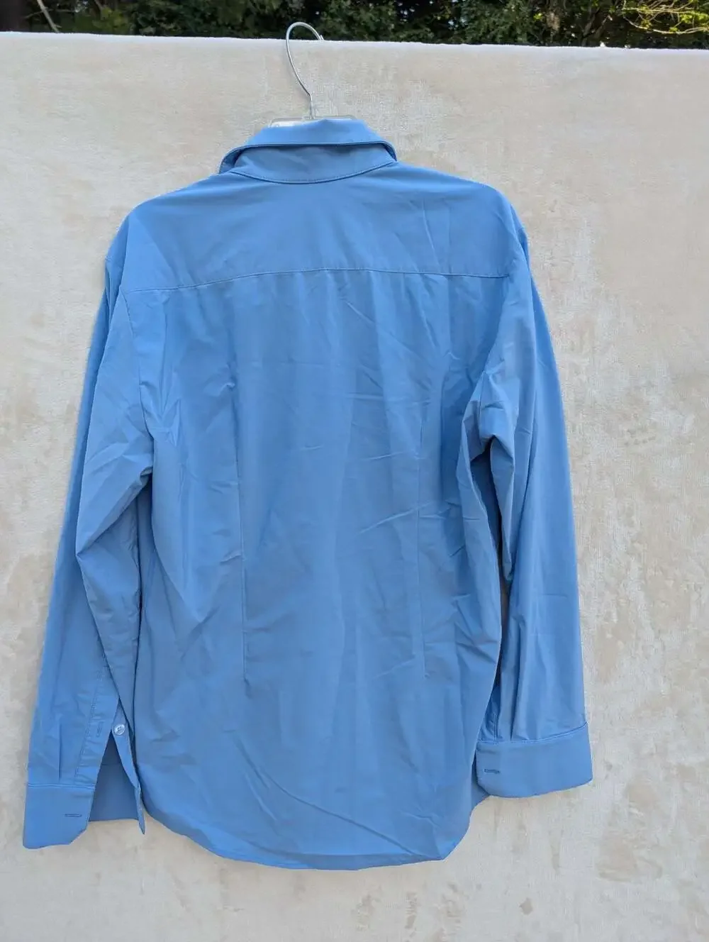Mizzen+Main Long Sleeve Performance Dress Shirt Blue Large Trim Fit